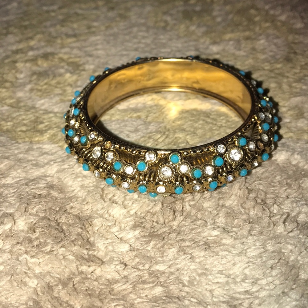 Turquoise and gold Indian style bangle bracelet